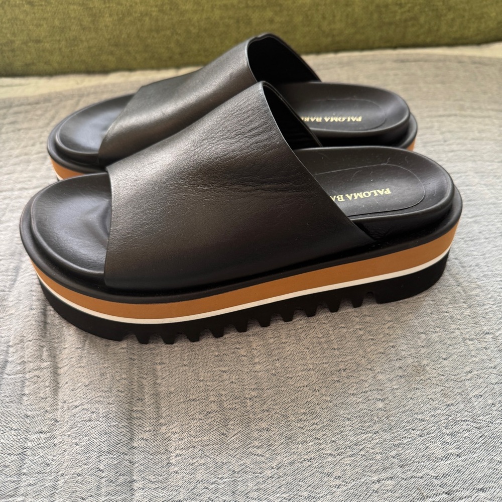 NWT Free People x Paloma Barceló Black Leather Platform
Sandals Size 40 EU/9.5M - Picture 8 of 16